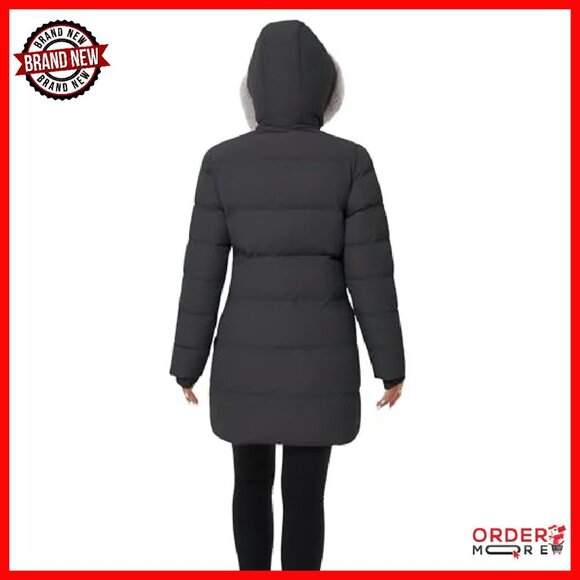 Women's Winter Puffer Coat with Removable Hood, Thick Insulation - Picture 5 of 8